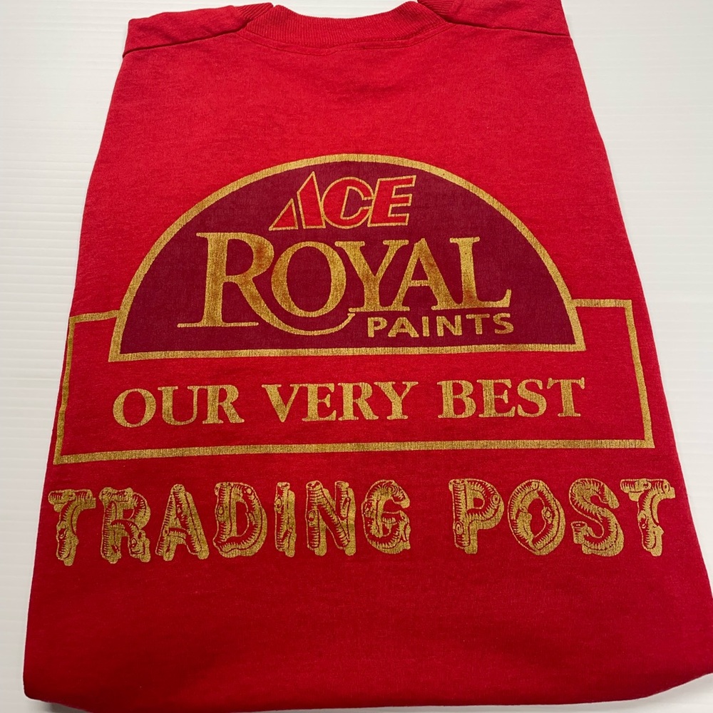 Vintage Single Stitiched Ace Royal Paints Trading Post Tee Size L